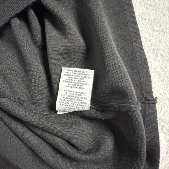 Carmen By Carmen Marc Valvo Womens Black Rhinestone Collar Sweater Top Medium - Picture 5 of 8